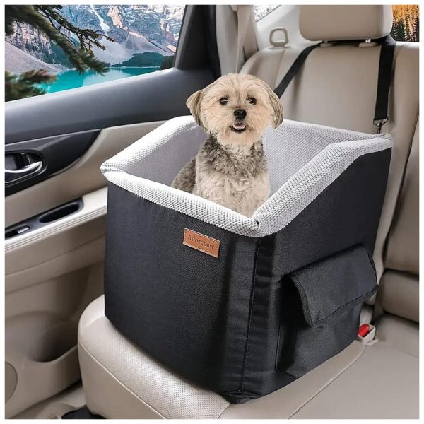 Dog Car Travel Bed with Storage Pocket for Small to Medium Dogs up to 25 Pounds