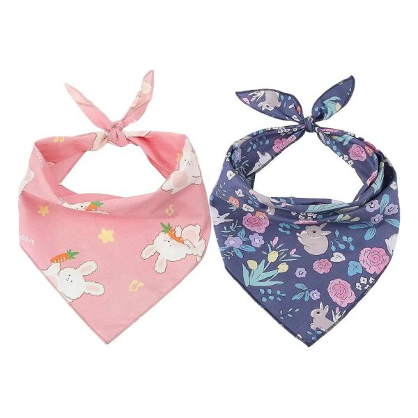 Dog Cat Bandanas 2 Pack Triangle Bib Pet Scarf Accessories for Spring