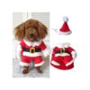 Dog Cat Christmas Costume Santa Claus Suit with Santa Hat and Cap Small