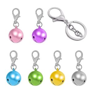 Dog Cat Collar Accessories with Metal Bells 6 Pack and Free Keychain for Pet Lovers