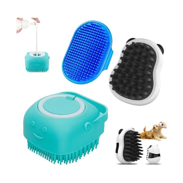 Dog Cat Grooming Brush Set with Adjustable Handle for Short and Long Haired Dogs and Cats