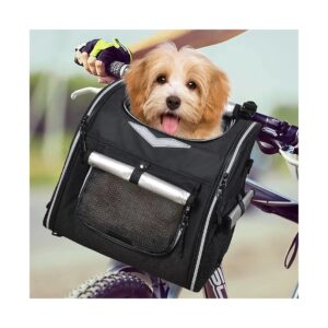 Dog Cat Pet Carrier Backpack with Large Mesh Window and Easy Clean Nylon Material