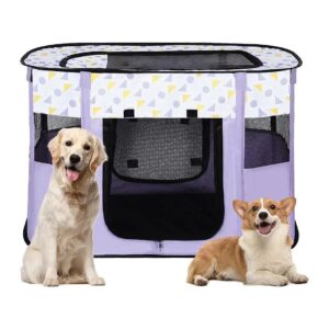 Dog Cat Play Pen for Indoor Outdoor Use with Storage Bag Included