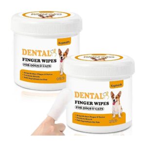 Dog & Cat Teeth Cleaning Finger Wipes, Fresh Breath, Dental Health, Portable