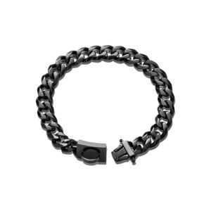 Dog Chain Collar with Cuban Link Pattern 19MM Black Heavy Duty Finish