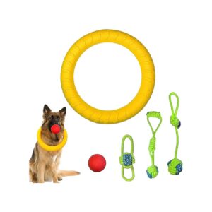 Dog Chew Toy Set with Training Ring and Rope Toys for Aggressive Chewers