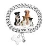 Dog Choker Collar with Cuban Link Chain and Silver Plating for Small and Medium Dogs