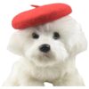 Dog Christmas Costume Beret Beanie Wool Hat One Size Pet Accessory