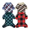 Dog Christmas Pajamas for Small Dogs with Plaid Pattern and Matching Owner Outfits