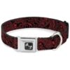 Dog Collar Black Red Bandana Skulls Nylon Buckle 15 26 Neck Large