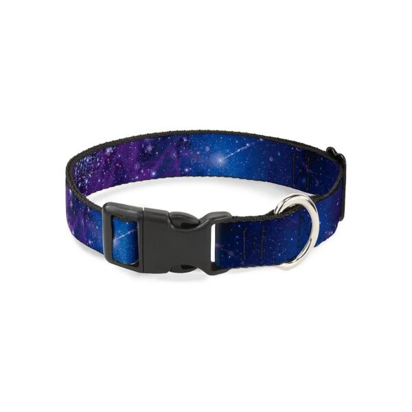 Dog Collar Galaxy Blues Purples Wide 1 Fits 15 26 Neck Size