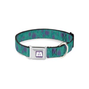 Dog Collar Seatbelt Buckle Monsters Inc Sulley Blue Purple 11 to 17 Inches 0 Inch Wide