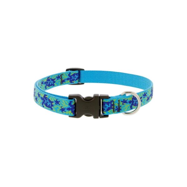 Dog Collar With Turtle Reef Pattern 9-14 Inches Adjustable Size For Small To Medium Dogs