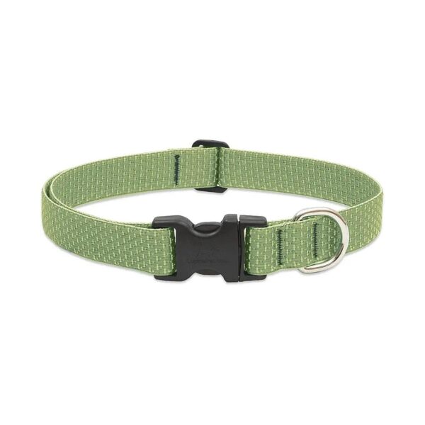 Dog Collar with Adjustable Buckle and Soft Recycled Fiber for Large Breeds Moss