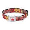 Dog Collar with Authentic Seatbelt Buckle Cars Lightning McQueen 18-32 inches