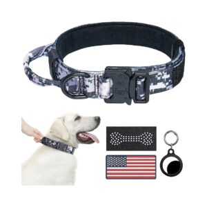 Dog Collar with Control Handle and Reflective Patch for Large Male Dogs