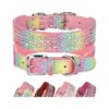 Dog Collar with Rhinestones and Soft Leather for Medium to Extra Large Dogs