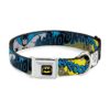 Dog Collar with Seatbelt Buckle Batman Scene1 Pattern 1 Inch Wide for Big Dogs