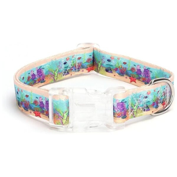 Dog Collar with Soft Adjustable Multicolor Patterns for Small Medium Large Dogs Ocean