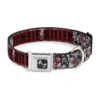 Dog Collar with Stacked Zombies Sketch and Authentic Seatbelt Buckle Closure