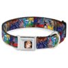 Dog Collar with Stained Glass Beauty and the Beast Scenes 15-26 Neck Polyester Large