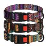 Dog Collars with Aztec Pattern and Adjustable Neck Size for Small to Large Dogs