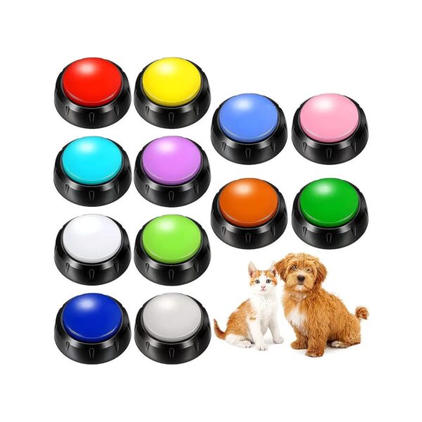 Dog Communication Buttons for Training with 30 Seconds Clear Sound and 12 Color Options