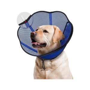 Dog Cone Collar with PVC Fixing Strip for Large Medium Dogs Post Surgery Recovery