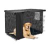 Dog Crate Cover for 24 30 36 42 48 inch Wire Cage with Black Polyester and PVC Coating