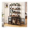 Dog Crate Furniture with Storage Shelves and Cheap Power Outlets for Convenient Pet Care