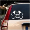 Dog Decal with Bone for Car Bumper and Windows - Premium Vinyl Waterproof Decal