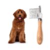 Dog Dematting Comb for Dogs with Doodles and Poodles - Removes Loose Undercoat