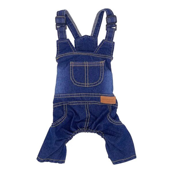 Dog Denim Jumpsuit with Adjustable Shoulders for Small Medium Large Dogs and Cats Size XL