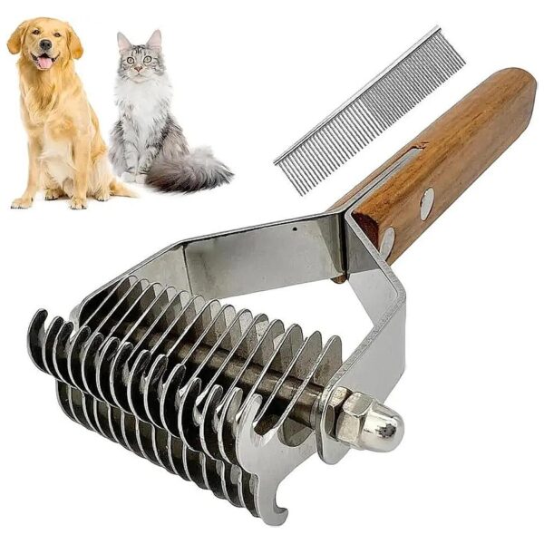 Dog Deshedding Brush for Short Haired Dogs, Undercoat Rake for Long Haired Dogs