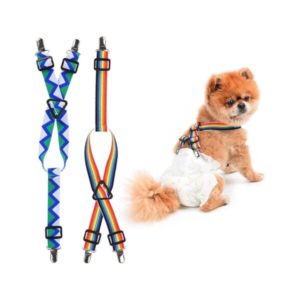 Dog Diaper Keeper with Adjustable Suspenders for Female Male Puppies