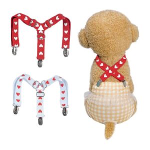 Dog Diaper Suspenders for Skirts Dresses Pants Clothes with Adjustable Neck and Chest