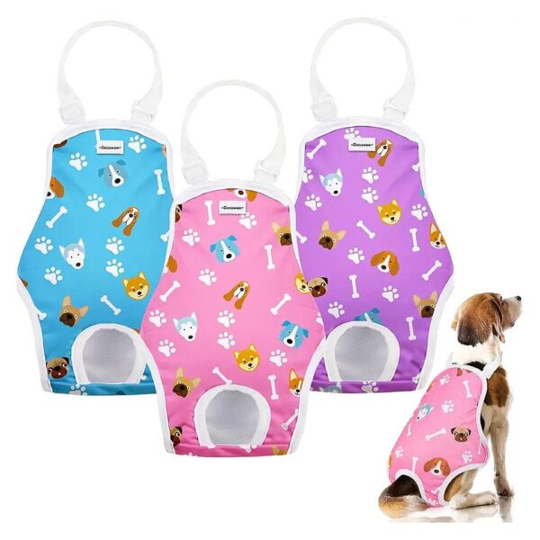 Dog Diapers Sanitary Panties with Menstrual Liner Pocket for Female Dogs in Heat Period