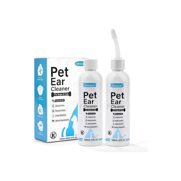 Dog Ear Care Solution Natural Ingredients Soothes Odor Control Fresh Scent 8 Oz Easy Use