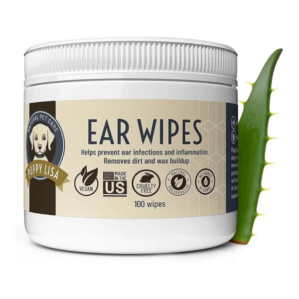 Dog Ear Cleaner Wipes with Aloe Vera and Witch Hazel for Healthy Ears