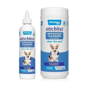 Dog Ear Cleaning Wipes and Ear Cleaning Solution Bundle for Effective Ear Care