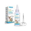 Dog Ear Hair Removal and Odor Treatment System with Ear Powder and Tweezers