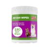 Dog Ear Hygiene and Wellness Kit with 180 Count Ear Cleaner Wipes