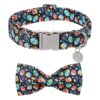 Dog Easter Collar with Removable Bow and Cotton Eggs Pattern for Small Medium Large Dogs