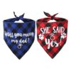 Dog Engagement Party Gift Set with 2 Pack Soft Cotton Bandanas