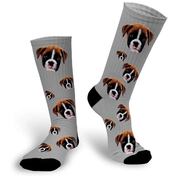 Dog Face Socks with Personalized Image, Custom Pet Accessories, Sock Gift