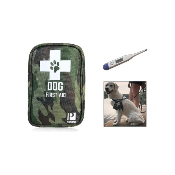 Dog First Aid Kit with Thermometer and Emergency Supplies for Injuries and Treatments