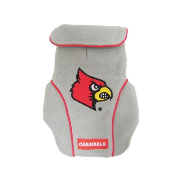 Dog Fleece Vest for Large Dogs Louisville Cardinals Team Spirit