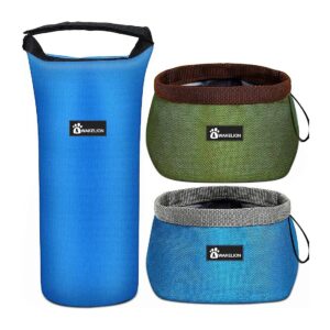 Dog Food Bag Kit with Collapsible Bowls for Camping, Hiking, and Outdoor Activities