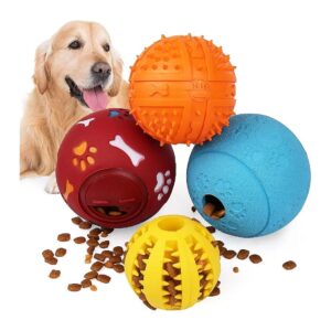 Dog Food Dispensing Ball for Playing, Chewing, and IQ Training