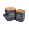 Dog Food and Treat Storage Tin Containers Set with Scoop for Canine Companions